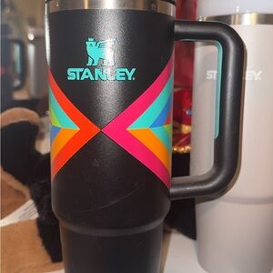 Stanley Black Mug with Vibrant Multicolor Pattern